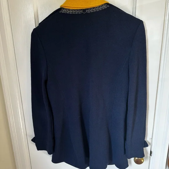 St. John Dark Blue Blazer with Gold Accents - Picture 6 of 7